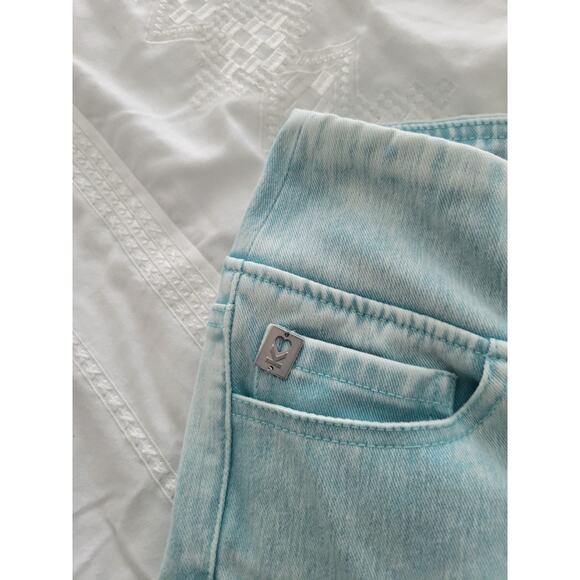Belle Beach Size 2 Aquarelle Blue Delray Denim Wide Leg Crop Jeans A683828 NWOT - Picture 6 of 11